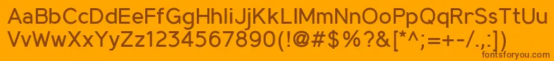 Fonte MadeynSans Regular – fontes marrons em um fundo laranja
