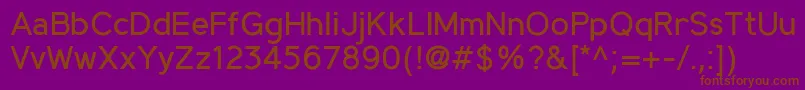 Więcej informacji o czcionce MadeynSans Regular Czcionka MadeynSans Regular – brązowe czcionki na fioletowym tle