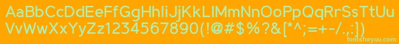 Шрифт MadeynSans Regular – зелёные шрифты на оранжевом фоне