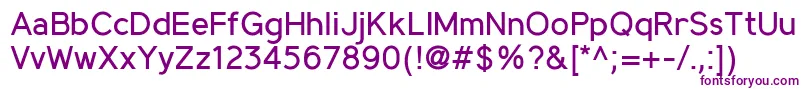 Weitere Informationen zur MadeynSans Regular-Schriftart MadeynSans Regular-Schriftart – Violette Schriften auf weißem Hintergrund