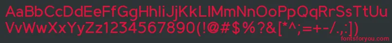 MadeynSans Regular Font – Red Fonts on Black Background