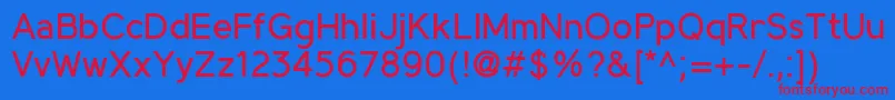フォントMadeynSans Regular – 赤い文字の青い背景