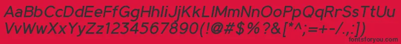 MadeynSans RegularItalic Font – Black Fonts on Red Background