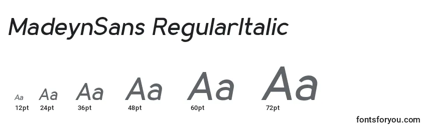 Größen der Schriftart MadeynSans RegularItalic