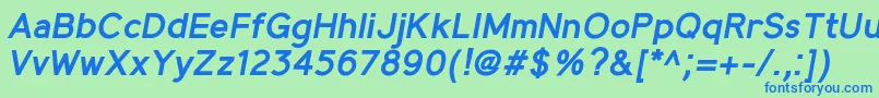 MadeynSans SemiboldItalic Font – Blue Fonts on Green Background