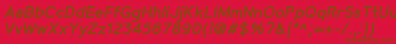 Fonte MadeynSans SemiboldItalic – fontes marrons em um fundo vermelho
