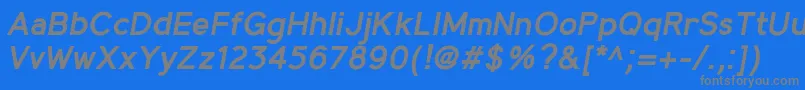Fonte MadeynSans SemiboldItalic – fontes cinzas em um fundo azul