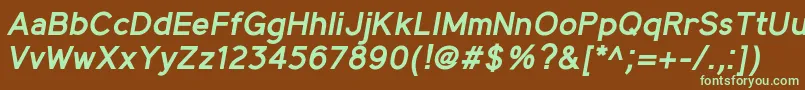 MadeynSans SemiboldItalic-fontti – vihreät fontit ruskealla taustalla