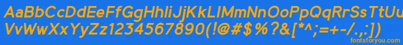 En savoir plus sur la police MadeynSans SemiboldItalic Police MadeynSans SemiboldItalic – polices orange sur fond bleu