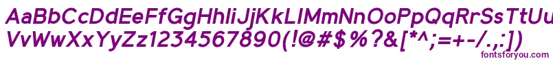 MadeynSans SemiboldItalic Font – Purple Fonts on White Background