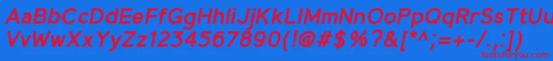 MadeynSans SemiboldItalic-fontti – punaiset fontit sinisellä taustalla