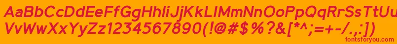 MadeynSans SemiboldItalic Font – Red Fonts on Orange Background