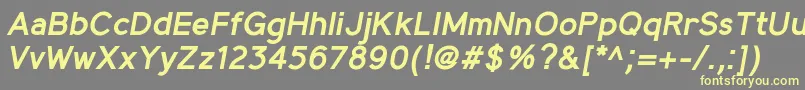 フォントMadeynSans SemiboldItalic – 黄色のフォント、灰色の背景