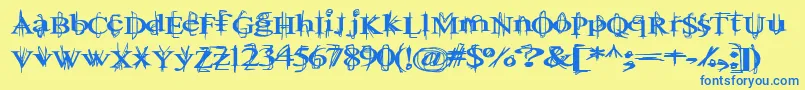 Ballt Font – Blue Fonts on Yellow Background