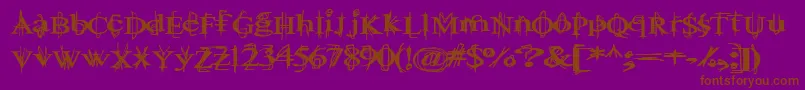 Ballt-Schriftart – Braune Schriften auf violettem Hintergrund