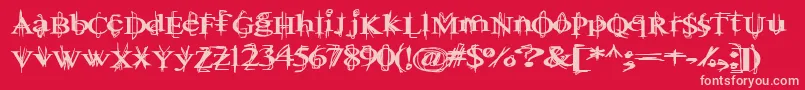 Ballt-Schriftart – Rosa Schriften auf rotem Hintergrund