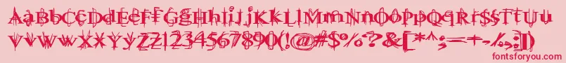 Ballt-Schriftart – Rote Schriften auf rosa Hintergrund