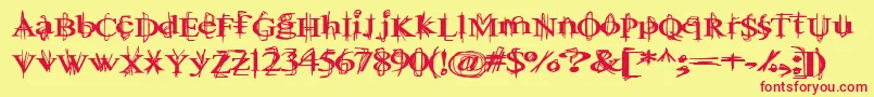 フォントBallt – 赤い文字の黄色い背景