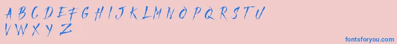 MADFAITH   DEMO-Schriftart – Blaue Schriften auf rosa Hintergrund