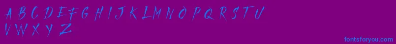 Шрифт MADFAITH   DEMO – синие шрифты на фиолетовом фоне