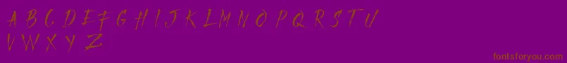 Шрифт MADFAITH   DEMO – коричневые шрифты на фиолетовом фоне