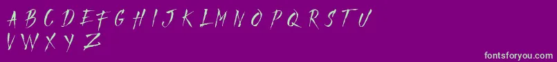 フォントMADFAITH   DEMO – 紫の背景に緑のフォント