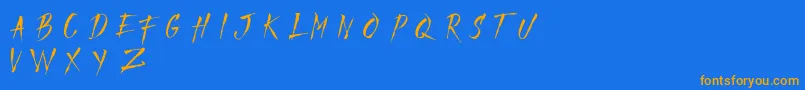 Шрифт MADFAITH   DEMO – оранжевые шрифты на синем фоне
