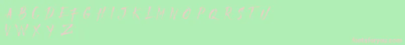 フォントMADFAITH   DEMO – 緑の背景にピンクのフォント