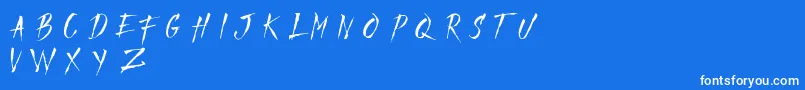 Шрифт MADFAITH   DEMO – белые шрифты на синем фоне