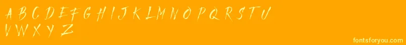 Шрифт MADFAITH   DEMO – жёлтые шрифты на оранжевом фоне