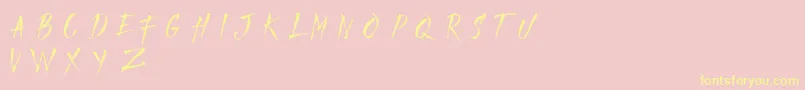 Шрифт MADFAITH   DEMO – жёлтые шрифты на розовом фоне