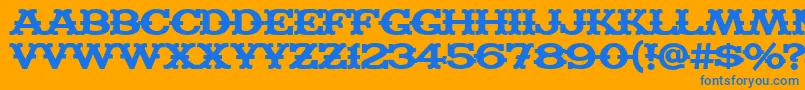フォントMADFB    – オレンジの背景に青い文字