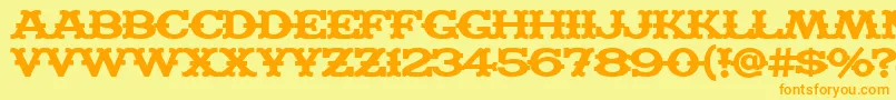 MADFB   -Schriftart – Orangefarbene Schriften auf gelbem Hintergrund