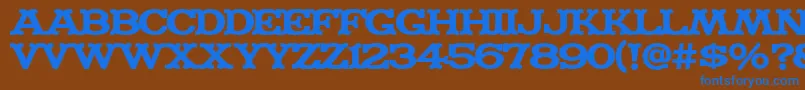 MADFONT Font – Blue Fonts on Brown Background