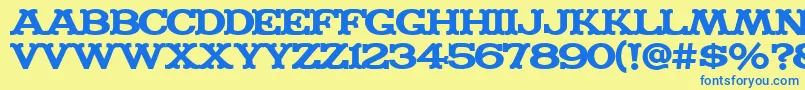 MADFONT Font – Blue Fonts on Yellow Background