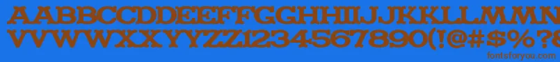 MADFONT Font – Brown Fonts on Blue Background