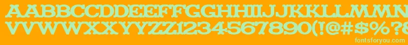 MADFONT Font – Green Fonts on Orange Background