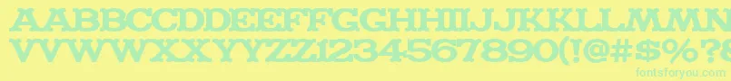 MADFONT Font – Green Fonts on Yellow Background