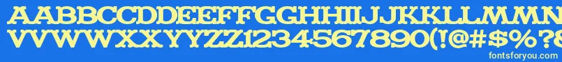 MADFONT Font – Yellow Fonts on Blue Background