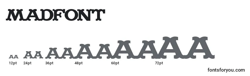 Размеры шрифта MADFONT (133282)