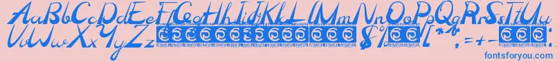Madhen Font – Blue Fonts on Pink Background