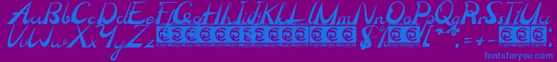 Madhen Font – Blue Fonts on Purple Background