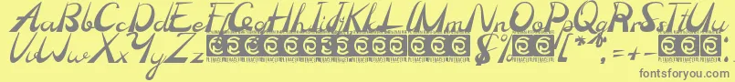 Madhen Font – Gray Fonts on Yellow Background