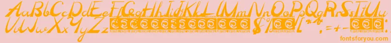 Madhen Font – Orange Fonts on Pink Background