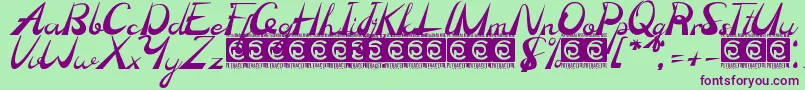 Madhen Font – Purple Fonts on Green Background