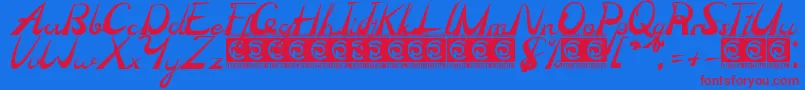 Madhen Font – Red Fonts on Blue Background