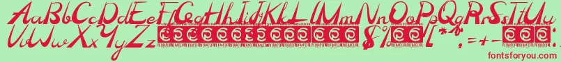 Madhen Font – Red Fonts on Green Background