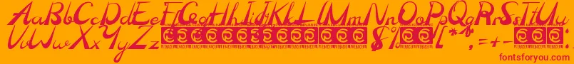 Madhen Font – Red Fonts on Orange Background