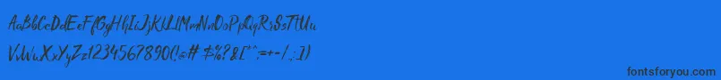 Fonte Madhouz – fontes pretas em um fundo azul