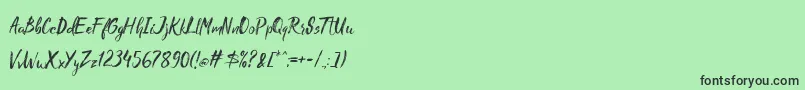 Czcionka Madhouz – czarne czcionki na zielonym tle